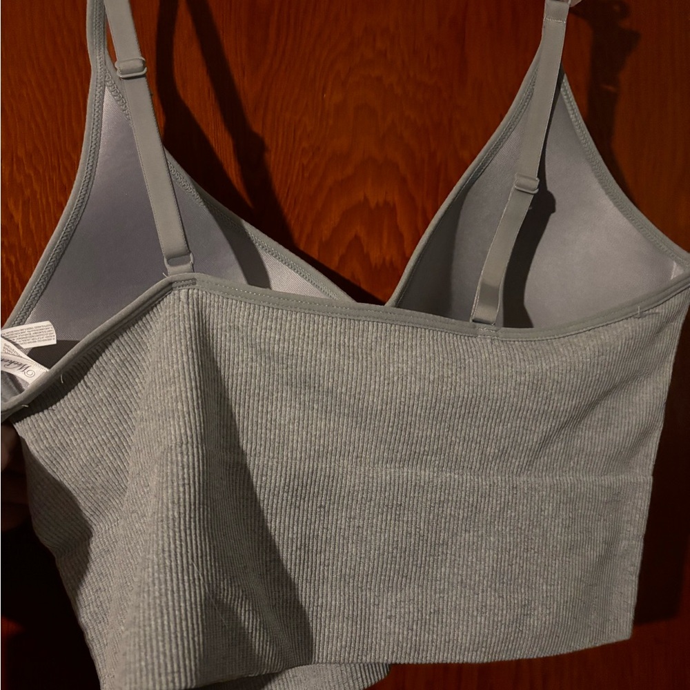Women's Gray Ribbed Bralette - Picture 3 of 4